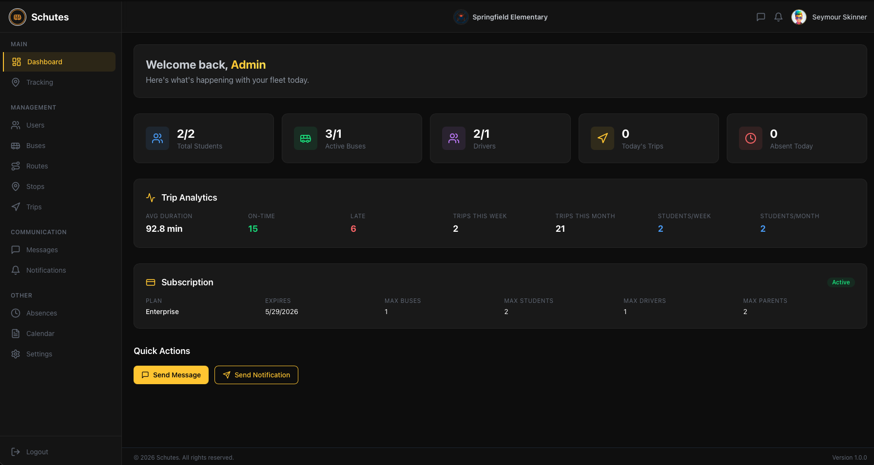 School Admin Dashboard